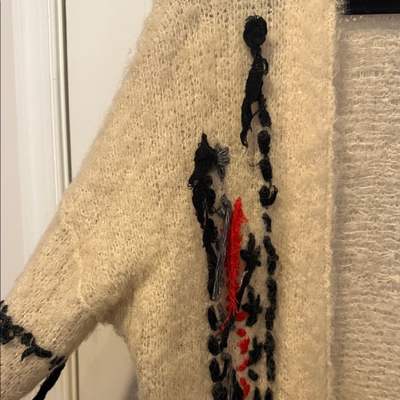 Free People Cozy Cream Open-Front Sweater/Duster. Alpaca wool blend - Picture 8 of 11